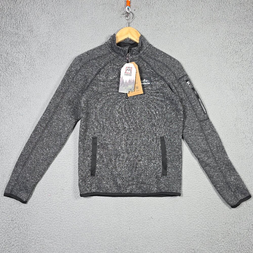 Avalanche Sweater Girls Size Large 14/16 Heathered Gray Fleece‎ 1/4 Zip Pullover